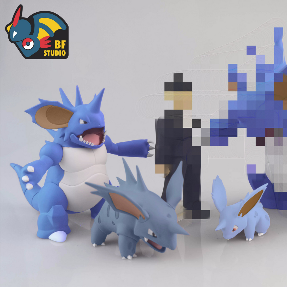 1/20 Scale World Zukan Nidoran Nidorino Nidoking - Pokemon