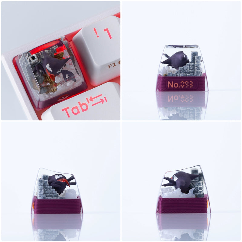 Mechanical Keyboard Resin Keycaps Pokemon Figures Set with 3D PokeDex