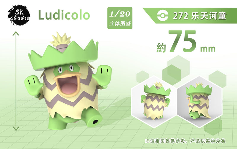 1/20 Scale World Zukan Lotad Lombre Ludicolo - Pokemon - SK Studio [IN STOCK]